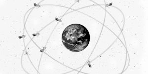 Satellite constellations around the earth