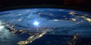 Earth with lights