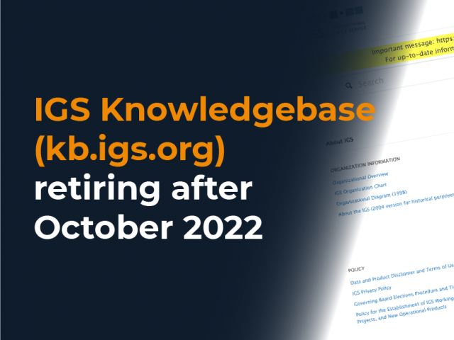IGS Knowledgebase (kb.igs.org) retiring after October 2022