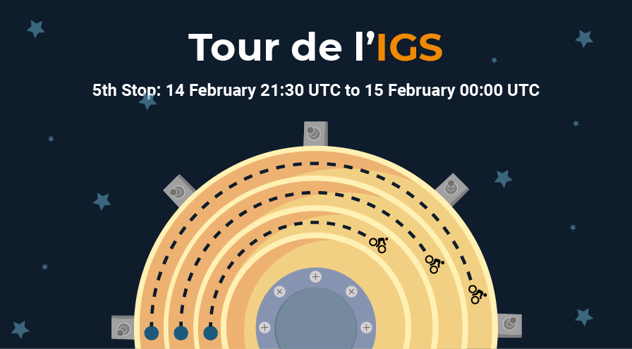 Tour de l’IGS 5th Stop: 14 February 21:30 UTC to 15 February 00:00 UTC
